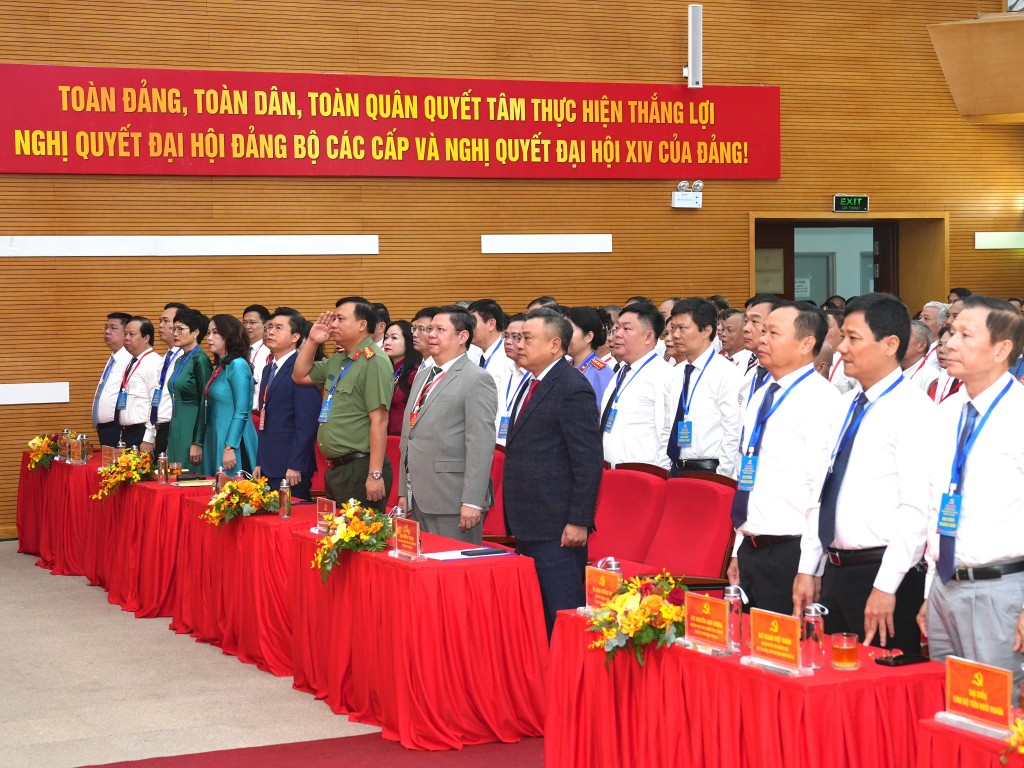 Các đồng chí lãnh đạo, đại biểu tham dự đại hội