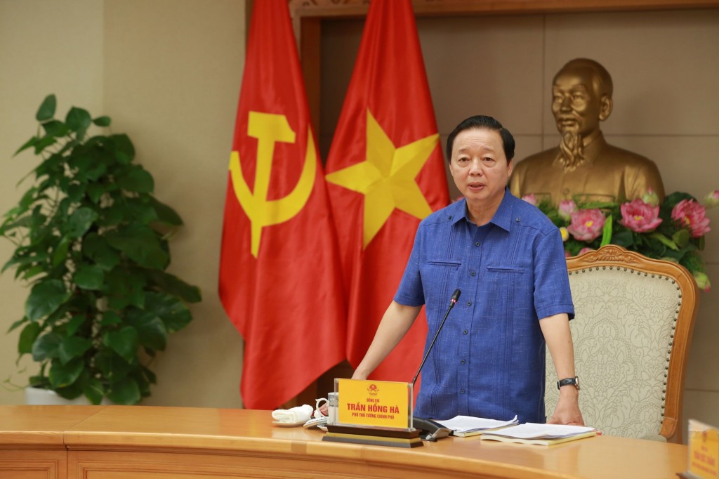 Phó Thủ tướng Trần Hồng Hà chủ trì cuộc làm việc cho ý kiến về công tác chuẩn bị Đại hội Đảng bộ Bộ Nông nghiệp và Môi trường nhiệm kỳ 2025-2030 - Ảnh: VGP/Minh Khôi