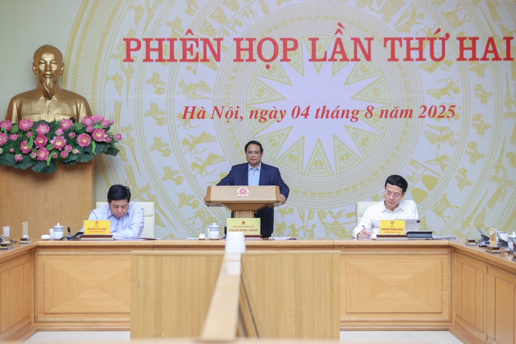 Thủ tướng Phạm Minh Chính phát biểu kết luận phiên họp - Ảnh: VGP/Nhật Bắc