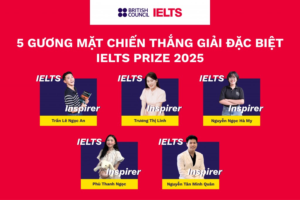 Vinh danh top 5 thí sinh nhận giải Đặc biệt (Grand Prize) của giải thưởng IELTS Prize 2025