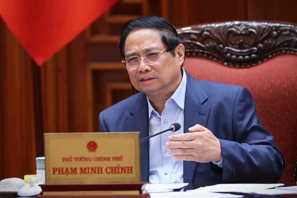 Thủ tướng Phạm Minh Chính chủ trì cuộc họp Thường trực Chính phủ về tình hình kinh tế - xã hội - Ảnh: VGP/Nhật Bắc