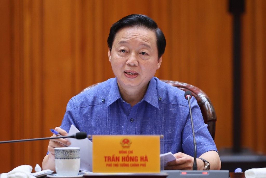 Phó Thủ tướng Trần Hồng Hà phát biểu tại cuộc họp - Ảnh: VGP/Nhật Bắc