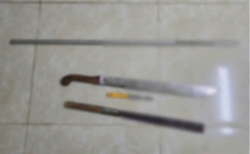 Tang vật là hung khí bị lực lượng Công an thu giữu (Ảnh: CA)