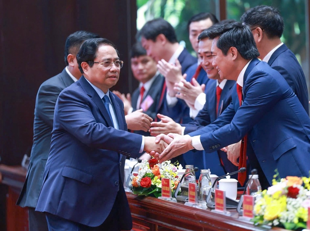 Thủ tướng Phạm Minh Chính tới dự Đại hội đại biểu Đảng bộ Bộ Xây dựng nhiệm kỳ 2025 - 2030 - Ảnh: VGP/Nhật Bắc