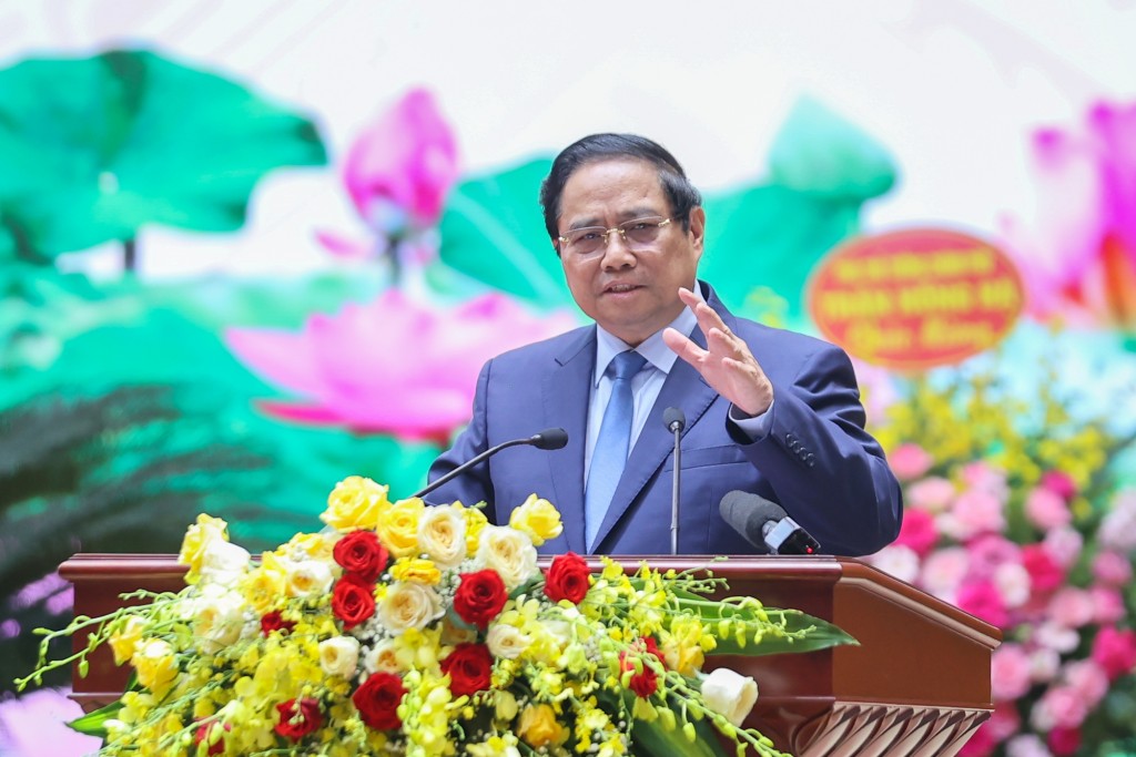 Thủ tướng khái quát 9 nhóm thành tựu của Bộ, ngành Xây dựng nhiệm kỳ vừa qua - Ảnh: VGP/Nhật Bắc