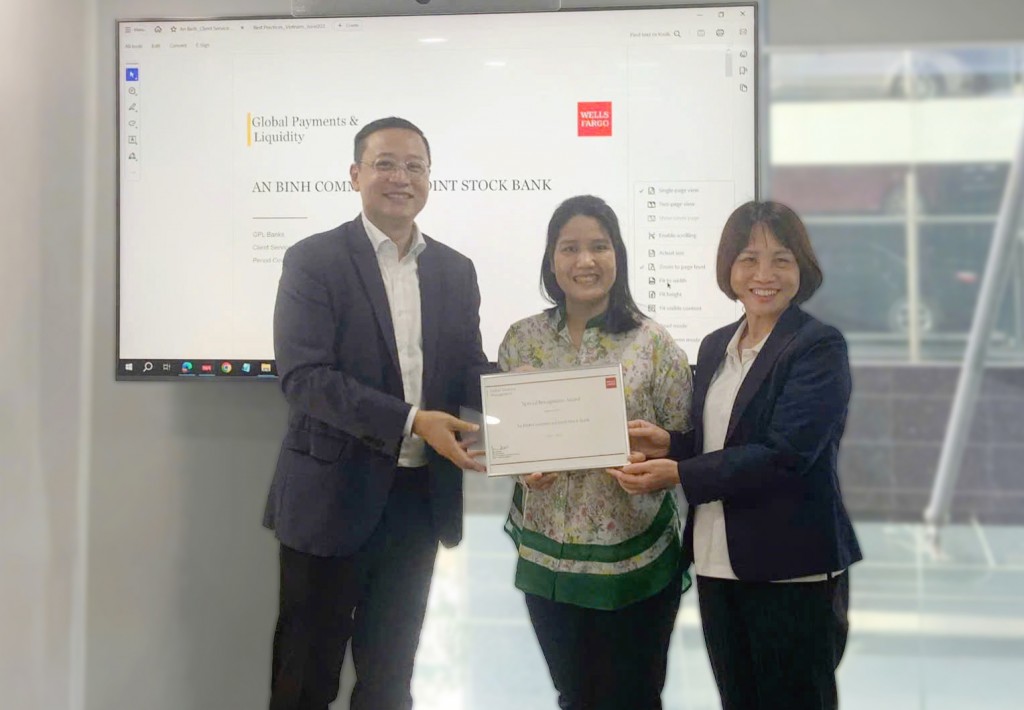 Wells Fargo vinh danh ngân hàng ABBANK có chất lượng thanh toán quốc tế xuất sắc