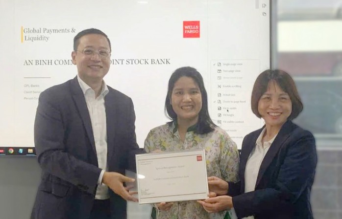 Wells Fargo vinh danh ngân hàng ABBANK có chất lượng thanh toán quốc tế xuất sắc