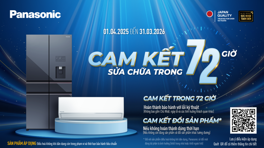 Panasonic nâng cao trải nghiệm dịch vụ hậu mãi với cam kết bảo hành trong vòng 72 giờ