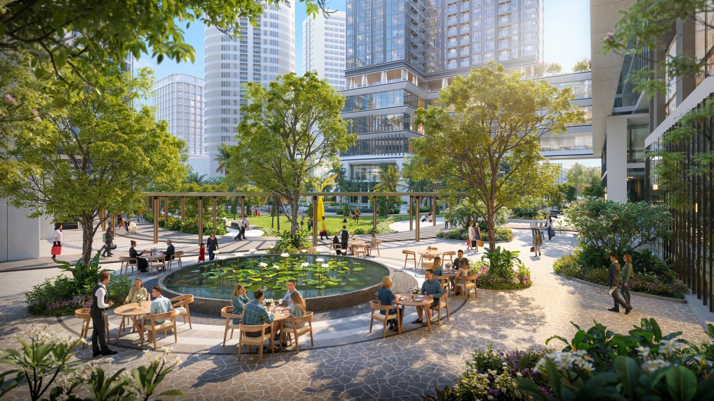 Vườn Hạnh Phúc - “ốc đảo xanh” tại tổ hợp căn hộ Sun Group Cầu Giấy