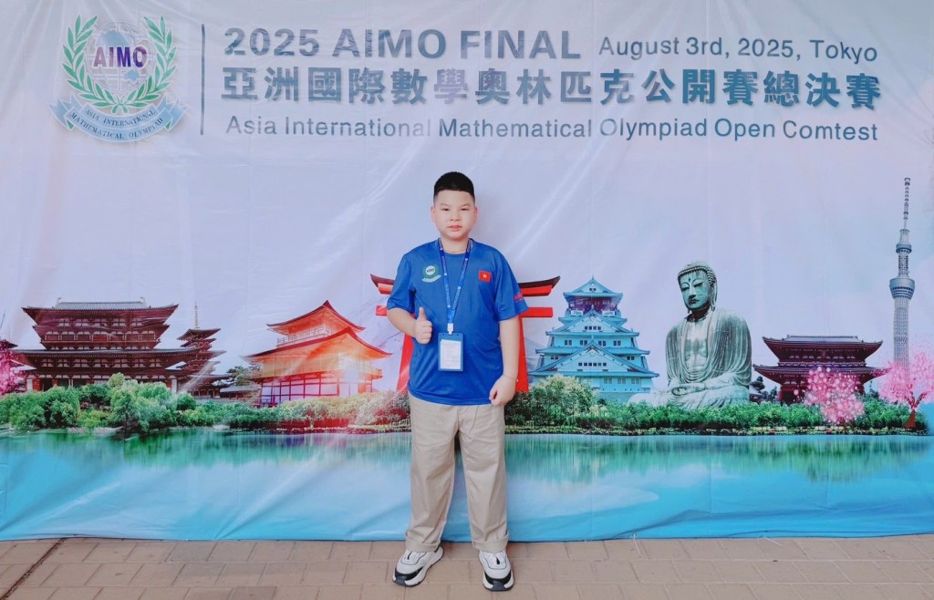 “Em út” Ngọ Gia Huy: Ghi dấu ấn tại Đấu trường Toán học Châu Á AIMO 2025