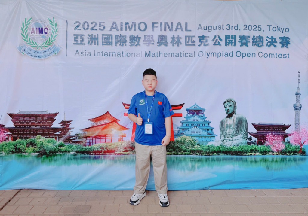 “Em út” Ngọ Gia Huy: Ghi dấu ấn tại Đấu trường Toán học Châu Á AIMO 2025