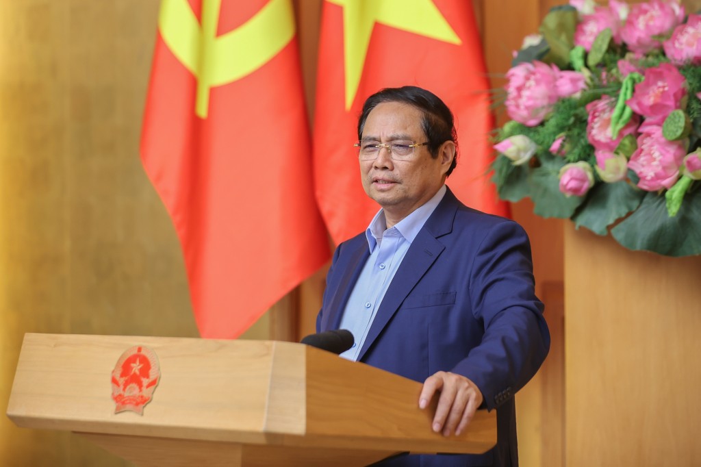 Thủ tướng nhấn mạnh phát triển kinh tế tư nhân là một chủ trương lớn của Đảng và Nhà nước, một trong những khâu đột phá nhất để phát triển nền kinh tế - Ảnh: VGP/Nhật Bắc