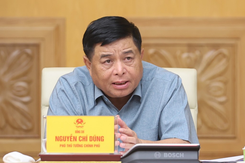 Phó Thủ tướng Chính phủ Nguyễn Chí Dũng phát biểu tại cuộc làm việc - Ảnh: VGP/Nhật Bắc