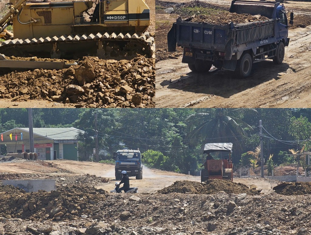 Vật liệu bị phong hoá ào ạt chạy vào công trình khu dân cư