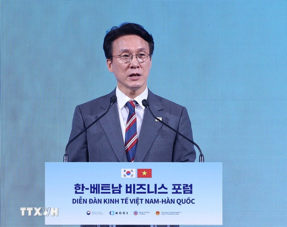 Thủ tướng Kim Min Seok cho rằng, Hàn Quốc và Việt Nam cần tiếp tục tăng cường xây dựng quan hệ lâu dài và mạnh mẽ hơn nữa; mong muốn mở rộng hợp tác toàn diện với Việt Nam - Ảnh: TTXVN