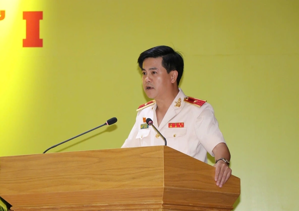 Thiếu tướng Nguyễn Đức Hải phát biểu nhận nhiệm vụ