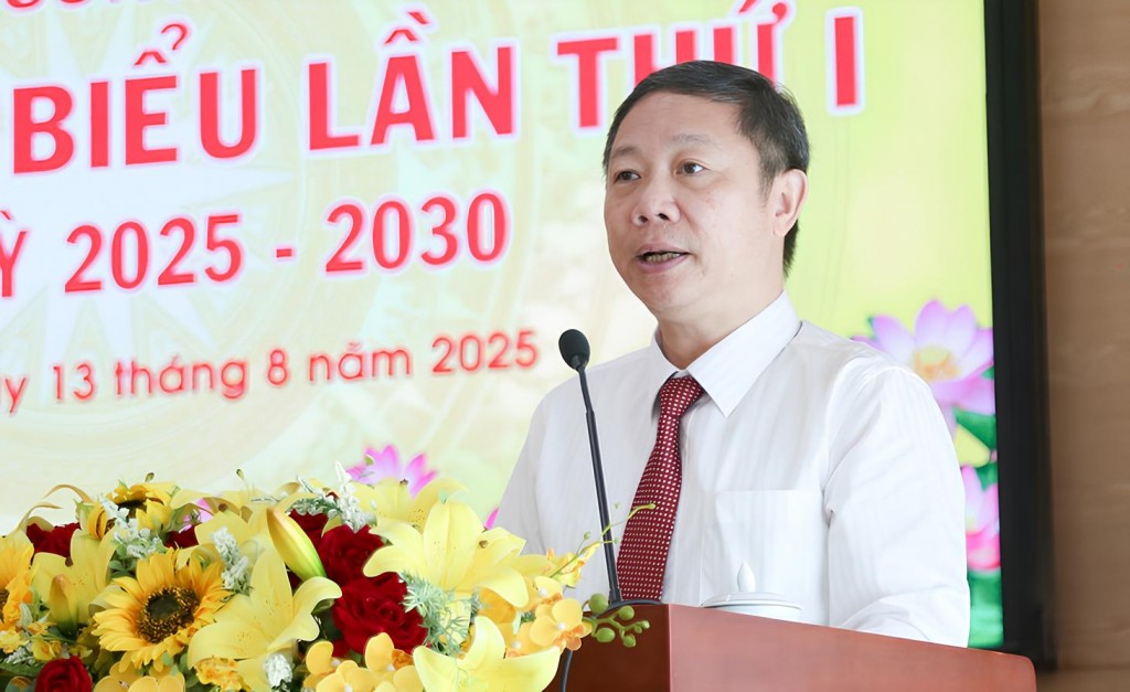 Ủy viên Ban Thường vụ, phó trưởng Ban Thường trực Ban Tuyên giáo và Dân vận Thành ủy TP.HCM Dương Anh Đức phát biểu chỉ đạo 