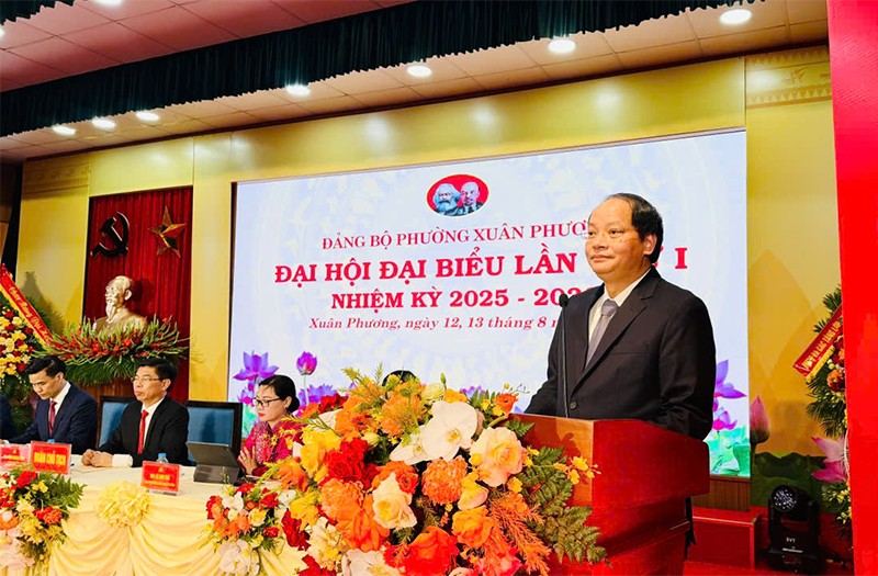 Trưởng ban Tuyên giáo và Dân vận Thành ủy Hà Nội Nguyễn Doãn Toản phát biểu chỉ đạo tại đại hội