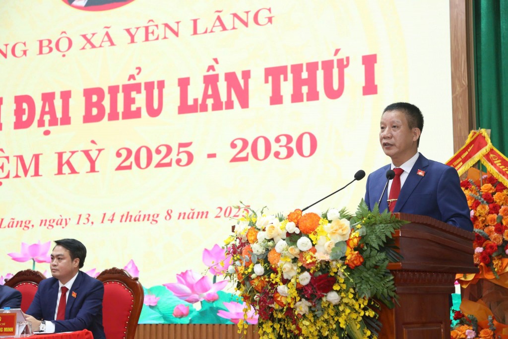 đồng chí Phạm Văn Minh, Bí thư Đảng ủy, Chủ tịch HĐND xã Yên Lãng 