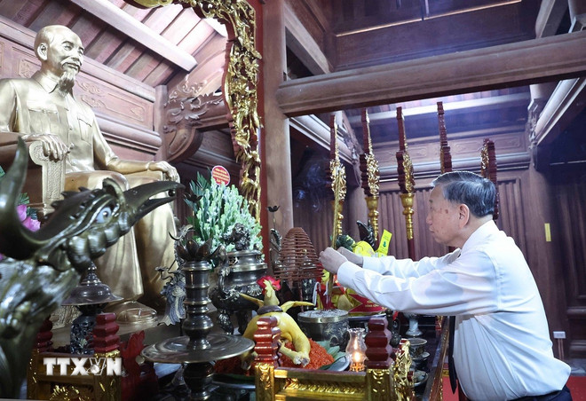 Tổng Bí thư Tô Lâm dự lễ khánh thành Tượng đài Bác Hồ ở Tân Trào