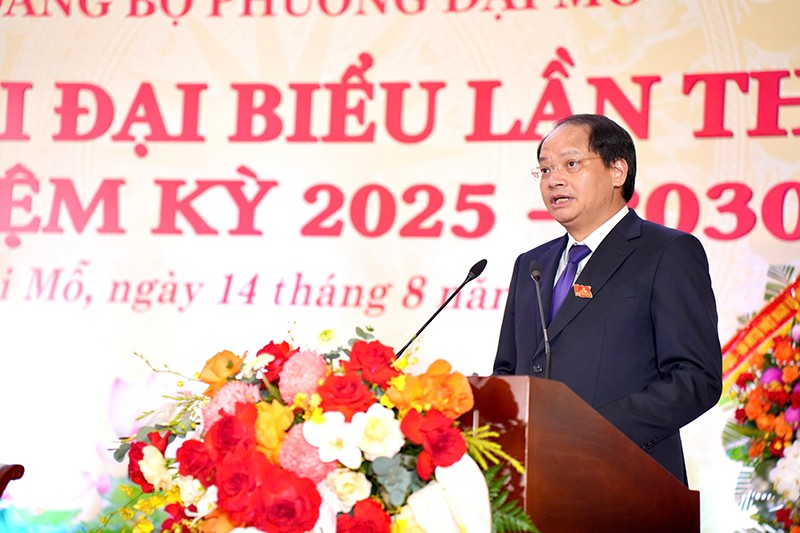 Đồng chí Nguyễn Doãn Toản - Trưởng ban Tuyên giáo và Dân vận Thành ủy Hà Nội phát biểu chỉ đạo tại Đại hội