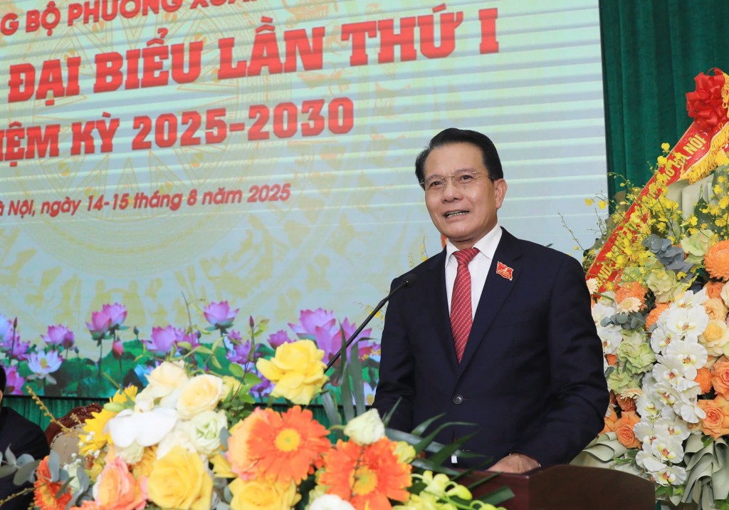 đồng chí Hoàng Trọng Quyết - Chủ nhiệm Ủy ban Kiểm tra Thành ủy Hà Nội chỉ đạo tại Đại hội