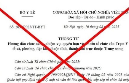 Cảnh báo văn bản giả mạo về chức năng Trạm Y tế xã, phường