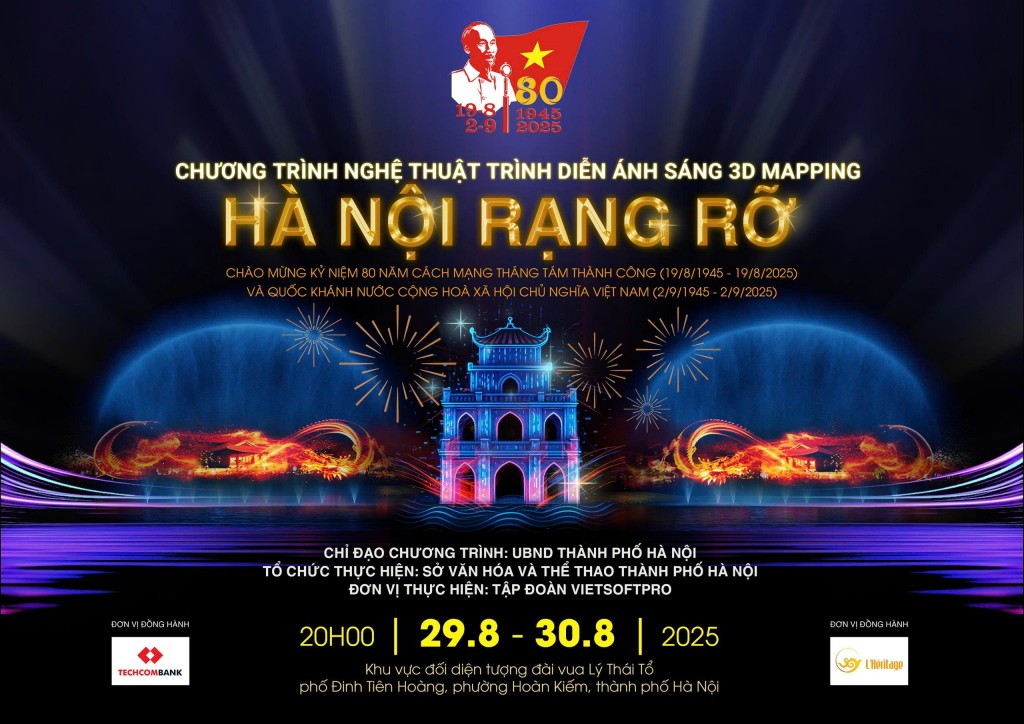 “Hà Nội - Rạng rỡ”: Khi ánh sáng 3D kể câu chuyện Thủ đô…