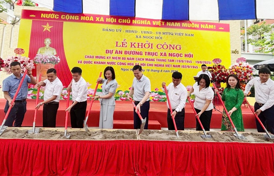 Xã Ngọc Hồi khởi công đường trục 64 tỷ đồng mừng Quốc khánh