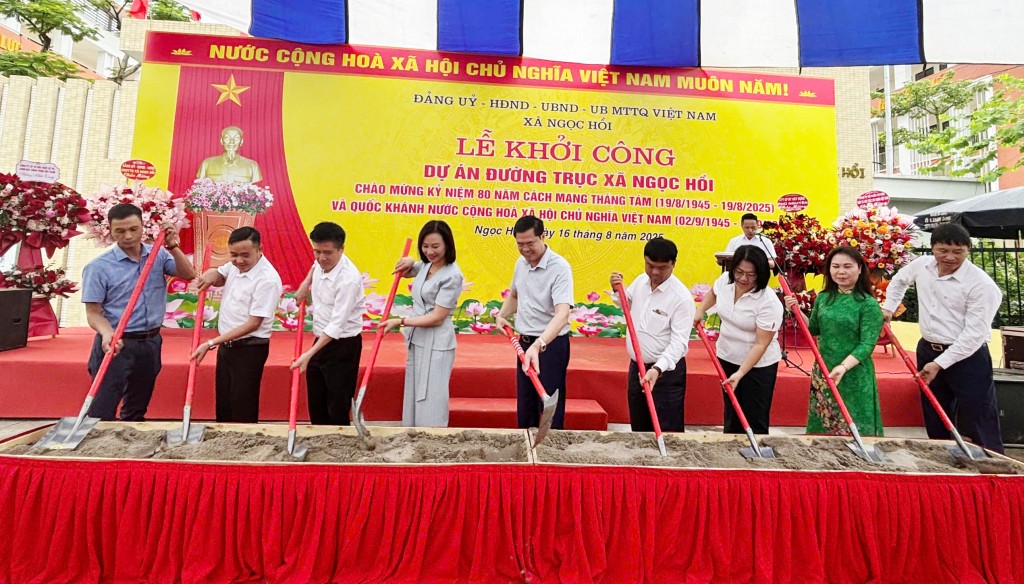 Xã Ngọc Hồi khởi công đường trục 64 tỷ đồng mừng Quốc khánh