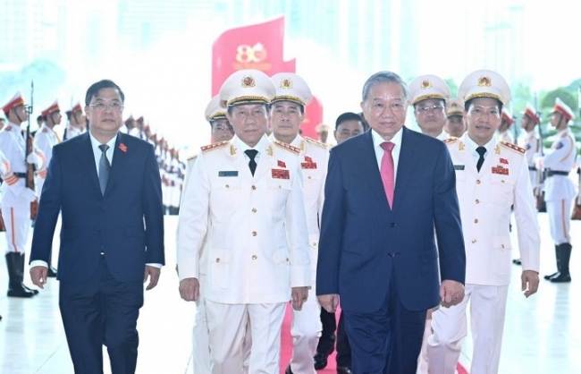 Tổng Bí thư Tô Lâm và các đồng chí lãnh đạo Đảng, Nhà nước dự Lễ kỷ niệm 80 năm Ngày truyền thống Công an Nhân dân Việt Nam