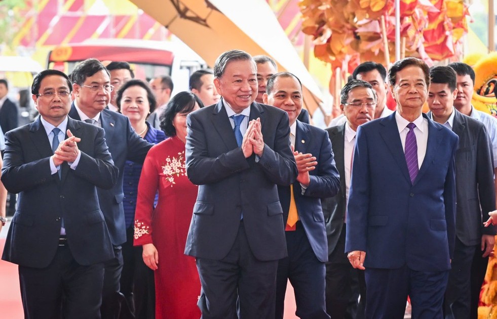 Tổng Bí thư Tô Lâm, Thủ tướng Chính phủ Phạm Minh Chính dự lễ khánh thành Trung tâm Hội chợ Triển lãm quốc gia