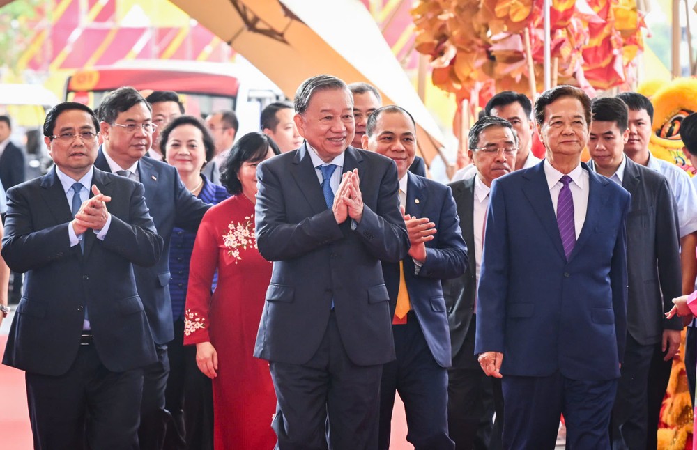 Tổng Bí thư Tô Lâm, Thủ tướng Chính phủ Phạm Minh Chính dự lễ khánh thành Trung tâm Hội chợ Triển lãm quốc gia