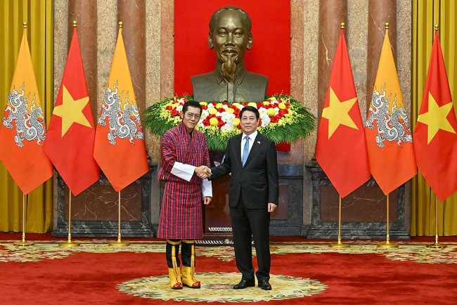 Chủ tịch nước Lương Cường chủ trì lễ đón cấp Nhà nước Quốc vương Bhutan