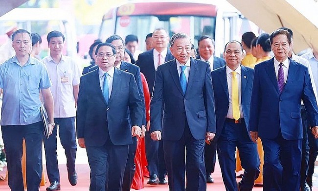 Tổng Bí thư Tô Lâm, Thủ tướng Chính phủ Phạm Minh Chính dự lễ khánh thành Trung tâm Hội chợ Triển lãm quốc gia