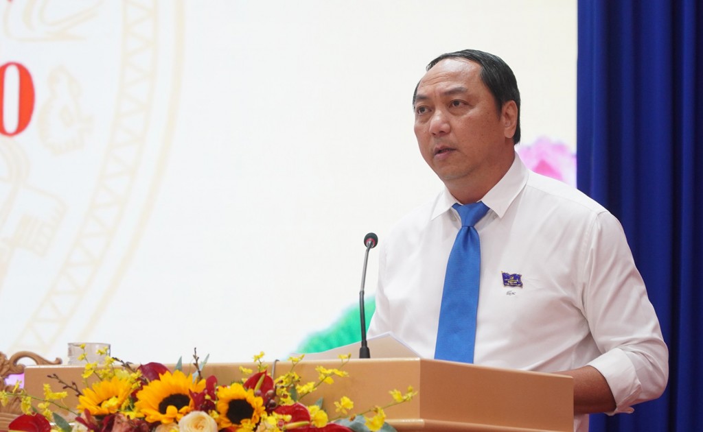 Phó Bí thư Tỉnh ủy An Giang Lâm Minh Thành phát biểu chỉ đạo tại đại hội
