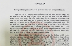 Đồng chí Bí thư Thành uỷ Hà Nội gửi thư khen Công an TP