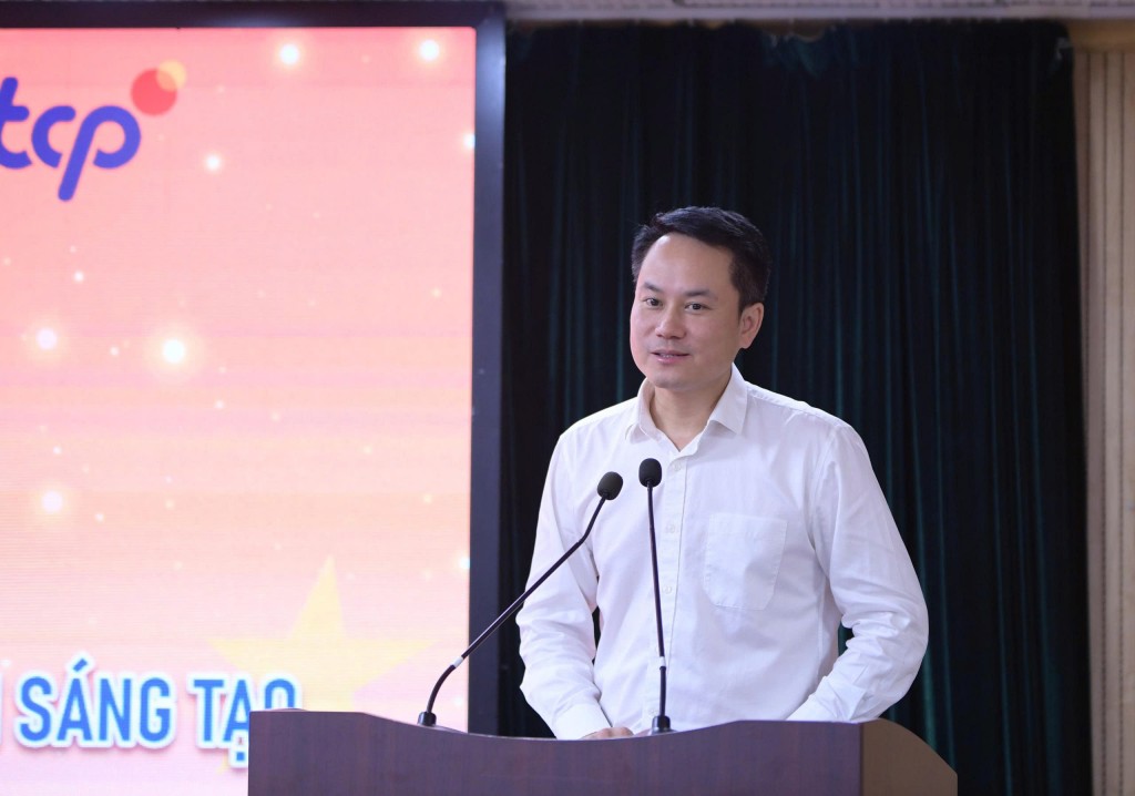 Anh Nguyễn Kim Quy, Ủy viên Ban Thường vụ Trung ương Đoàn, Phó Chủ tịch Thường trực Trung ương Hội LHTN Việt Nam phát biểu