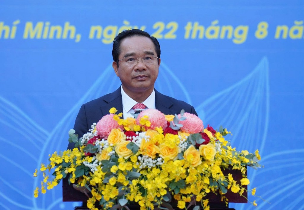 Chủ tịch UBND TP Hồ Chí Minh Nguyễn Văn Được phát biểu tại buổi lễ