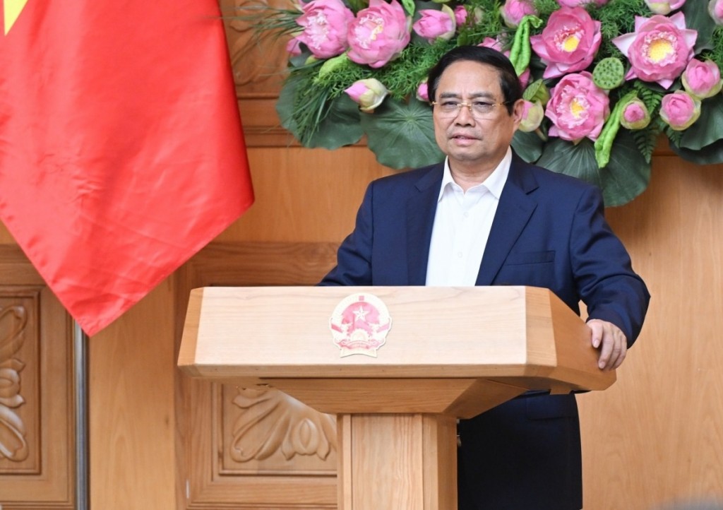 Thủ tướng Phạm Minh Chính phát biểu tại buổi làm việc với Ban Nghiên cứu phát triển kinh tế tư nhân