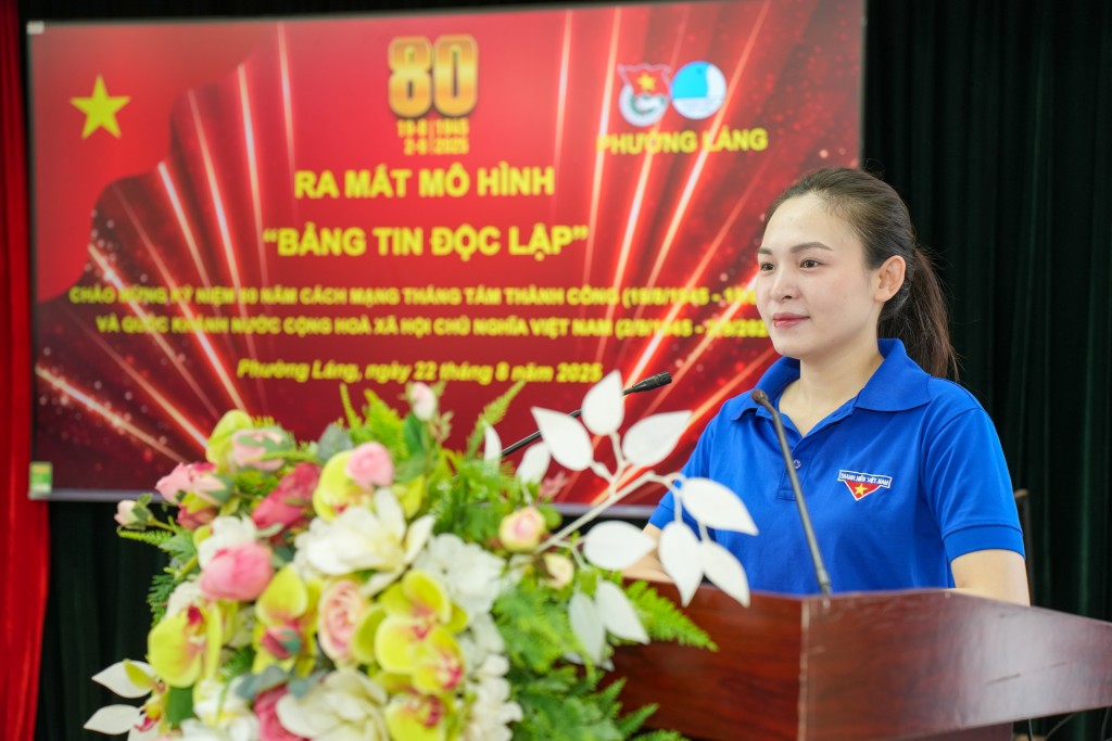 Đồng chí Nguyễn Hồng Anh - Phó Bí thư Đoàn phường Láng (TP Hà Nội) chia sẻ phương thức triển khai mô hình mới tới các đoàn viên trên địa bàn