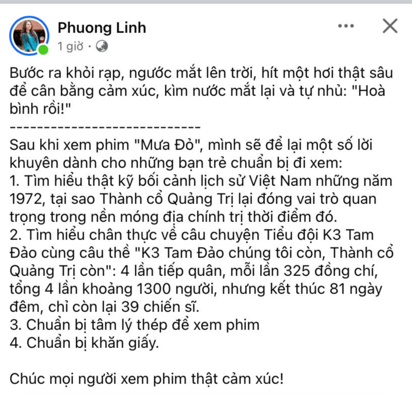 Cảm xúc của khán giả trẻ khi xem phim Mưa Đỏ