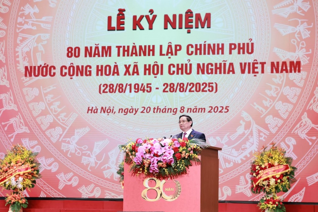 Thủ tướng: Chính phủ dưới sự lãnh đạo của Đảng, 80 năm hành trình vì nước, vì dân - Ảnh VGP/Nhật Bắc