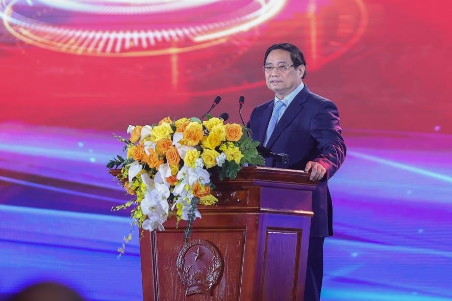 Thủ tướng Phạm Minh Chính phát biểu khai mạc Triển lãm “80 năm Hành trình Độc lập - Tự do - Hạnh phúc” - Ảnh: VGP/Nhật Bắc