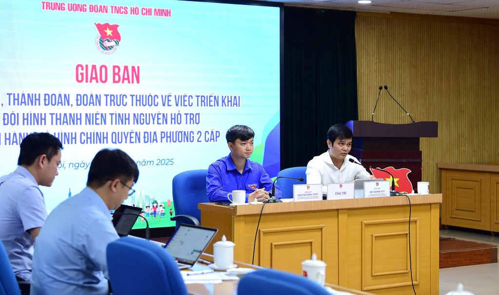 Hội nghị giao ban với các Tỉnh, Thành đoàn, Đoàn trực thuộc về việc triển khai đội hình thanh niên tình nguyện hỗ trợ vận hành mô hình chính quyền địa phương 2 cấp