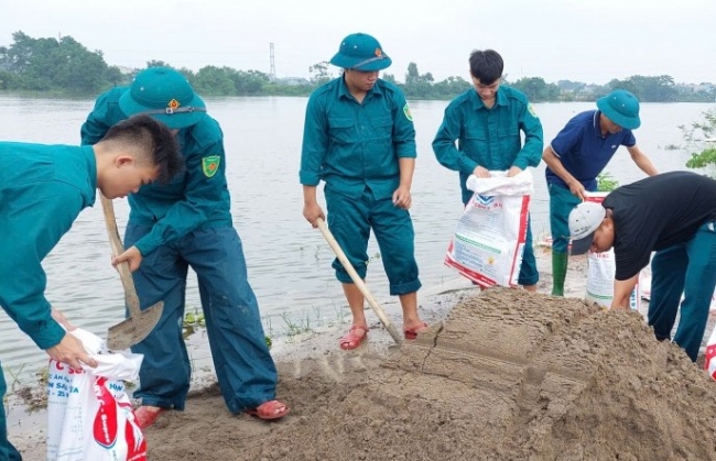 Huy động lực lượng ứng cứu, bảo vệ an toàn đê