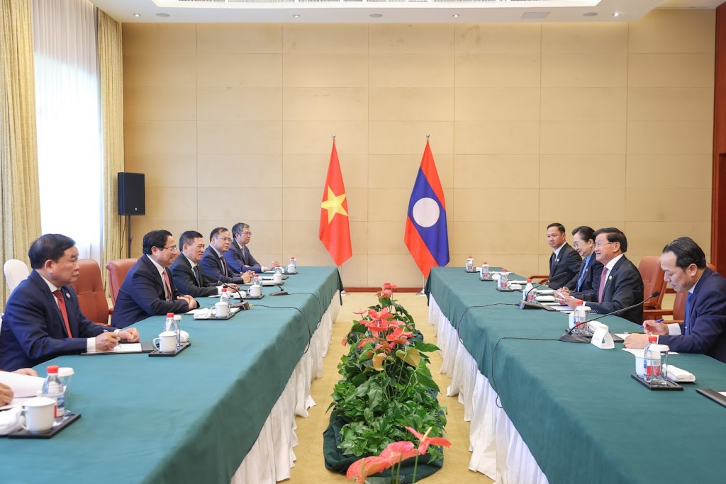 Hai nhà lãnh đạo nhất trí thúc đẩy triển khai các kết quả tốt đẹp đạt được trong các chuyến thăm cấp cao vừa qua - Ảnh: VGP/Nhật Bắc