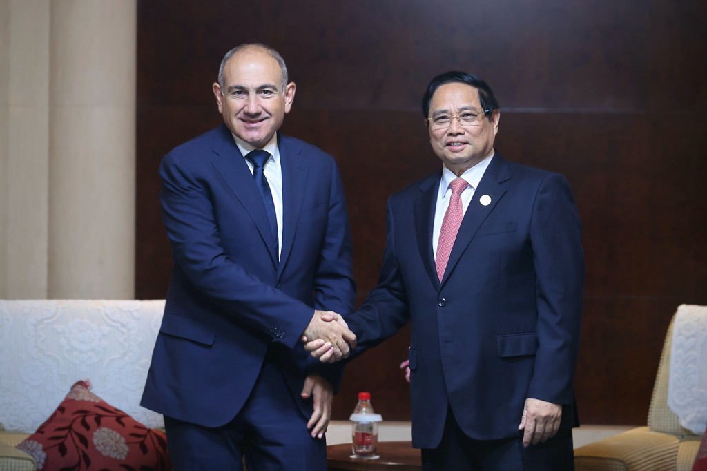 Thủ tướng Phạm Minh Chính hội kiến Thủ tướng Armenia