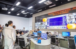 Lò cao số 2 của Khu liên hợp gang thép Hòa Phát Dung Quất 2 ra mẻ gang đầu tiên