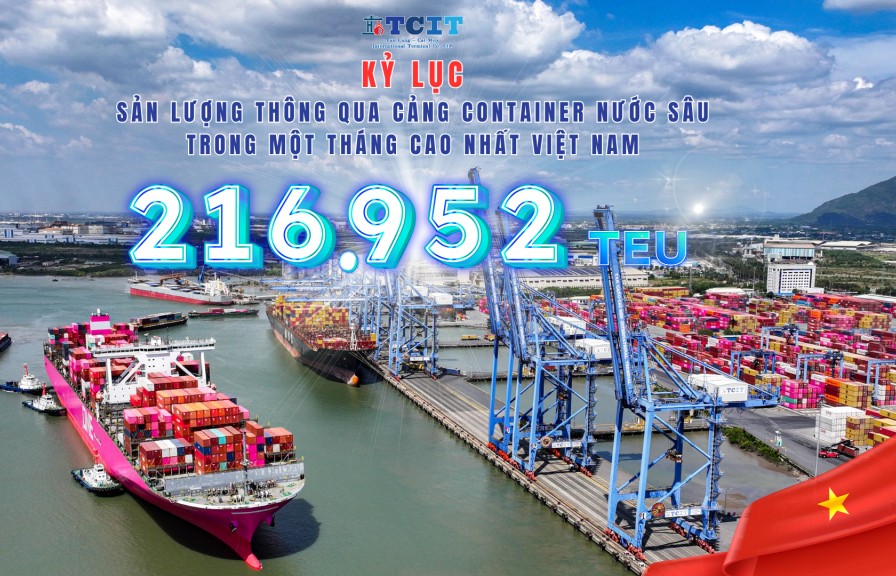 TCIT xác lập kỷ lục tháng 8, vươn tầm cảng biển quốc tế